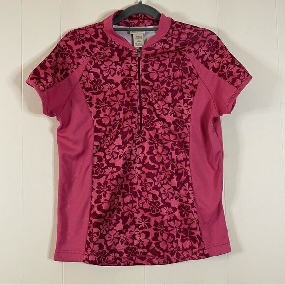 L.L. Bean Hibiscus Print Floral Cycling Jersey - Picture 1 of 5